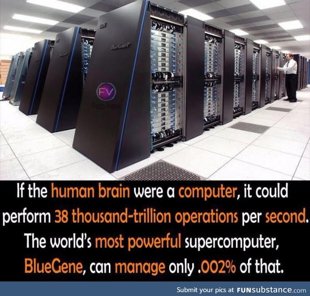 Brain vs super computers