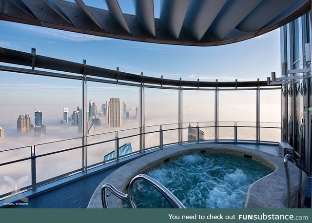 Hot tubbing above the clouds