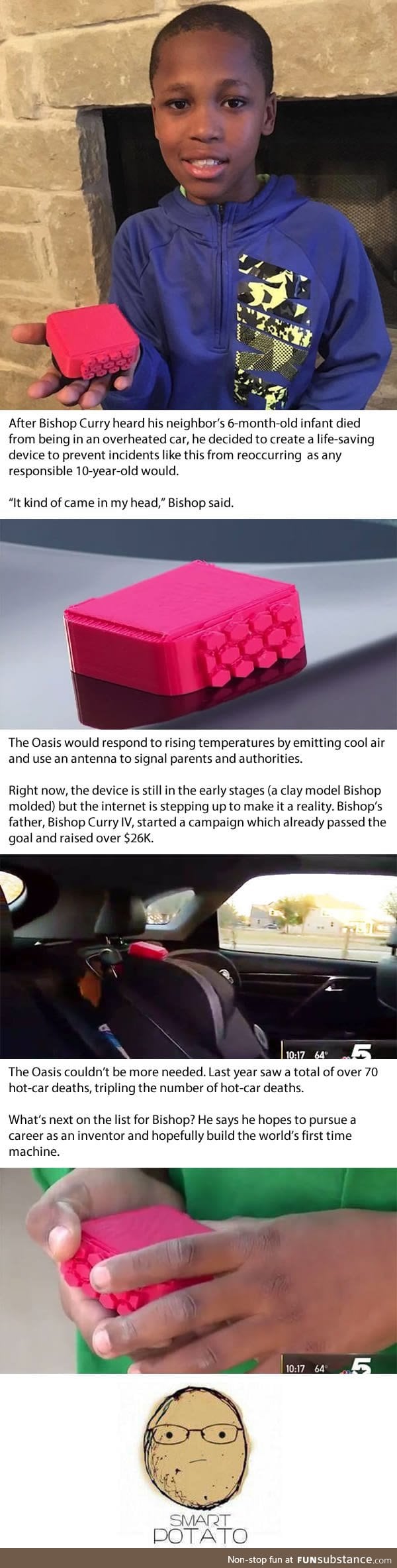 This 10-year-old is creating a device to prevent infants from dying in hot cars