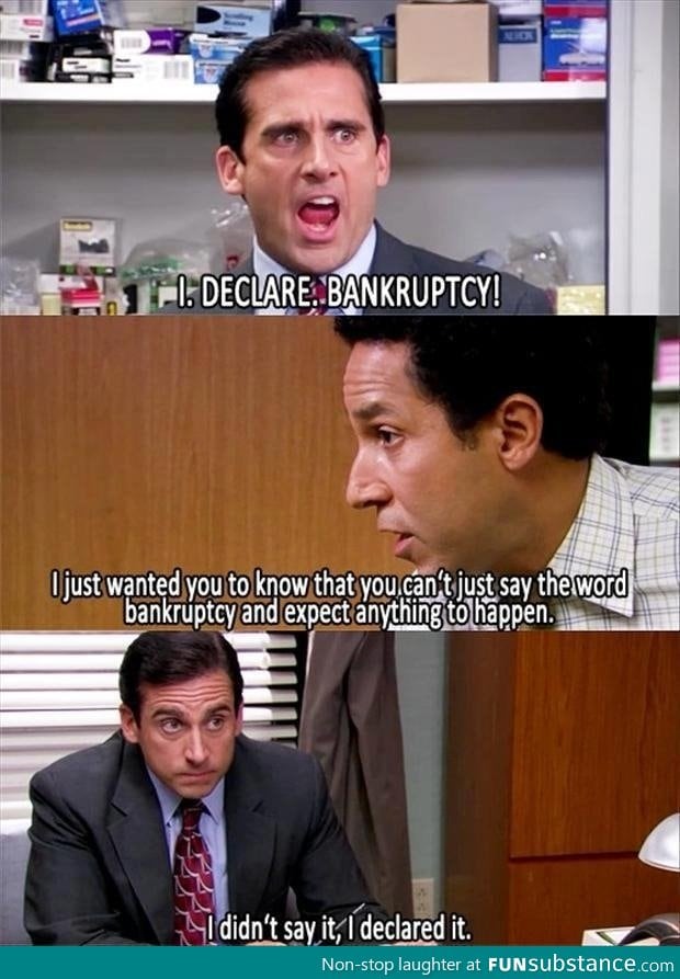 Declare bankruptcy