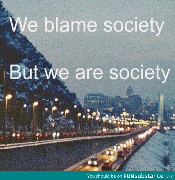 Blaming society