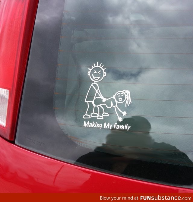On the rear window of a car