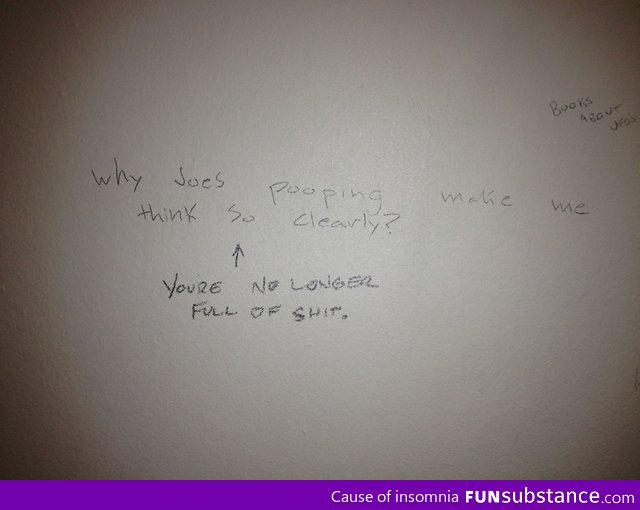 Some witty bathroom graffiti
