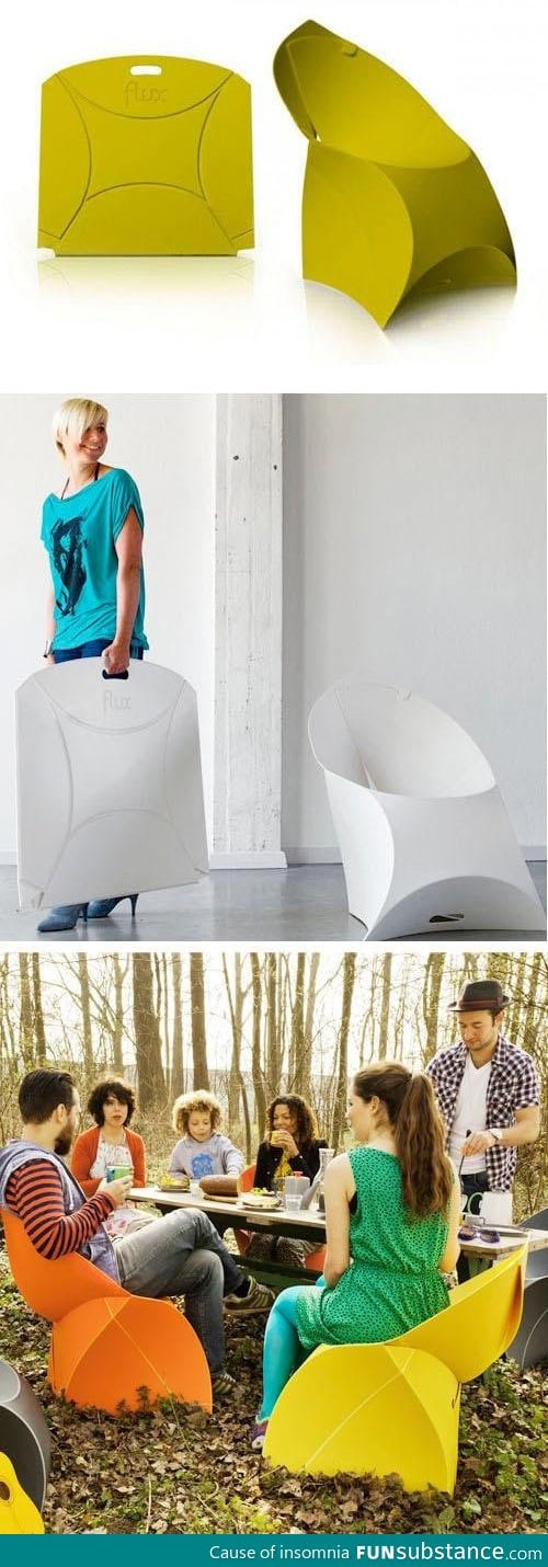 Flux Origami Chair: Folds flat for easy storage and transportation