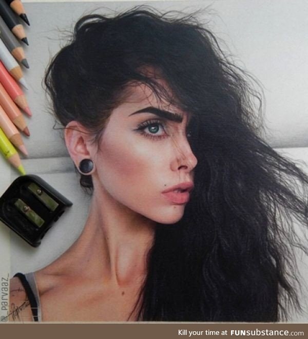 Hyper realistic colored pencil portrait