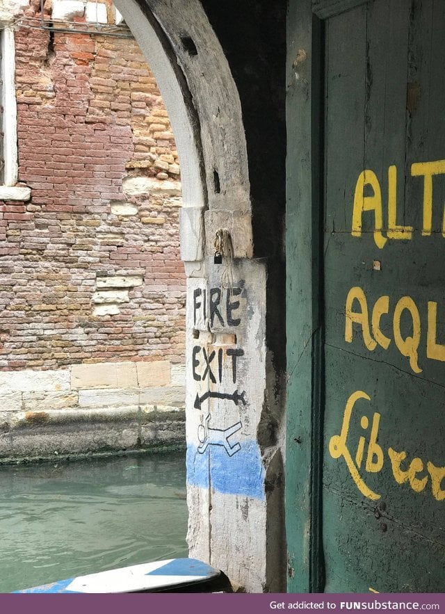 In Venice where the back door opened up to a canal