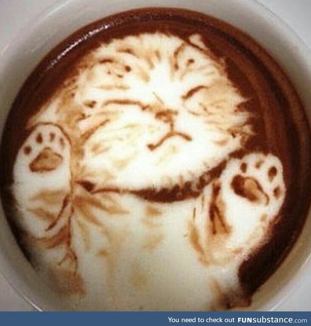 Kitty coffee art