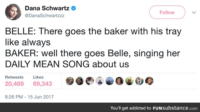 She really is a salty girl, that Belle