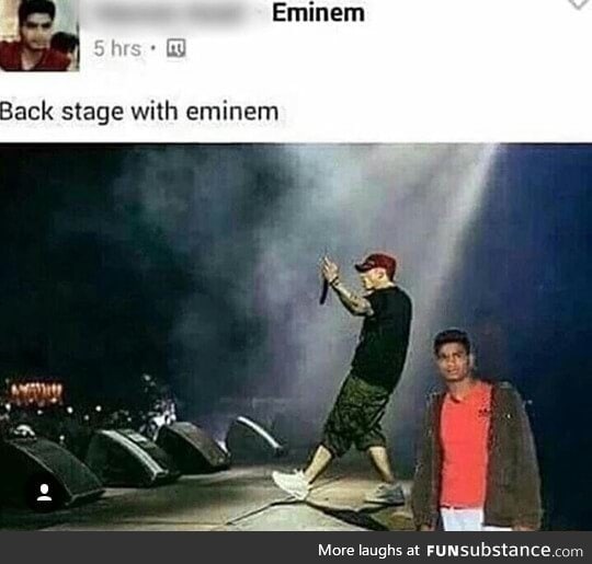 Back stage with Eminem