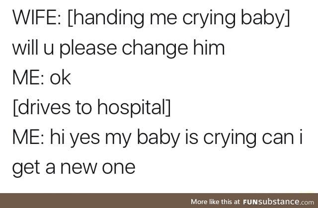 Please change the baby