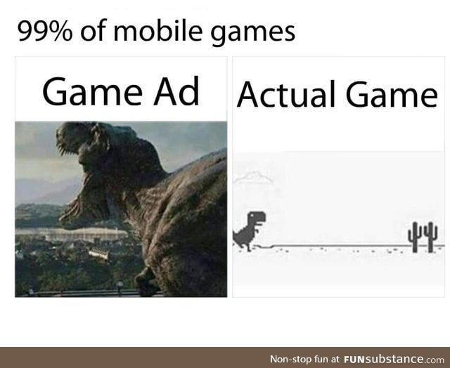 Mobile game ads vs actual game