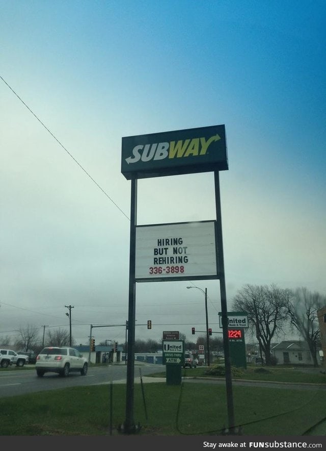 Subway's pretty passive aggressive