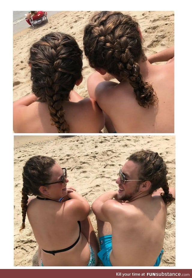 Siblings at the beach