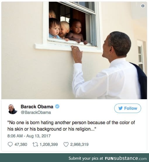 Barack Obama's response to Charlottesville violence is the most liked tweet