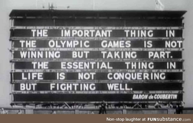 This message at the 1948 Olympic Opening Ceremony in London