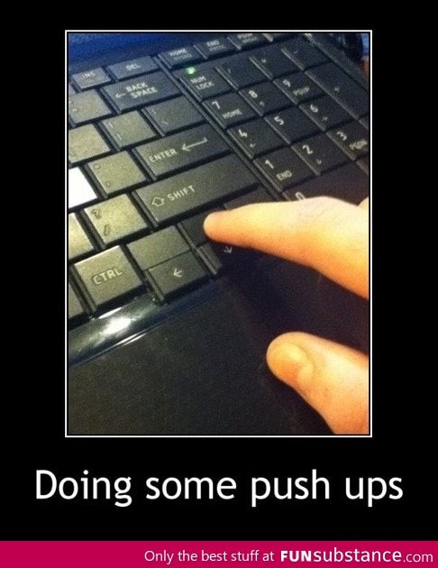 Doing some push ups