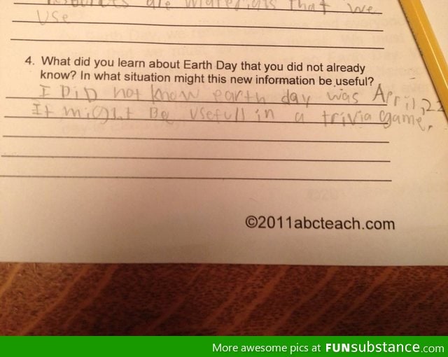 A third grader's honest response