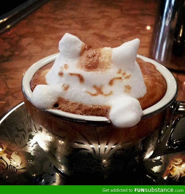 3D Coffee Foam Art by a Japanese latte artist