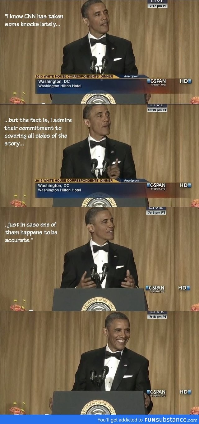 Obama talks about CNN at his Correspondent's Dinner