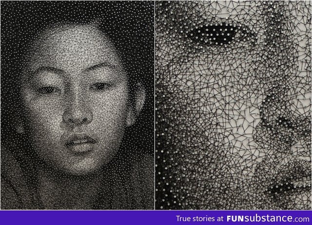 This Art is Made of a Single Black Thread