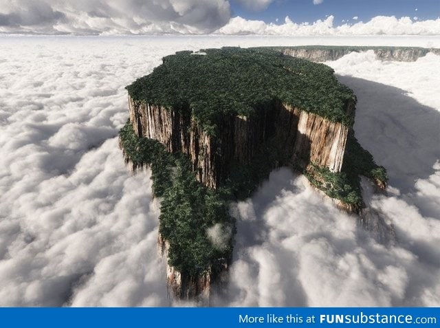 Shot on an airplane, Paradise falls, Venezuela