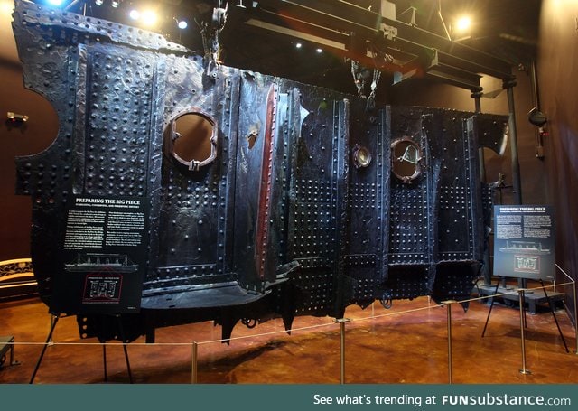 15-ton section of the starboard side hull raised from Titanic