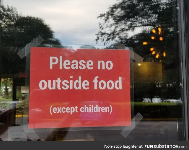 Outside a restaurant