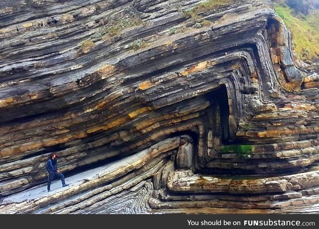 Carbonate rock folds in France