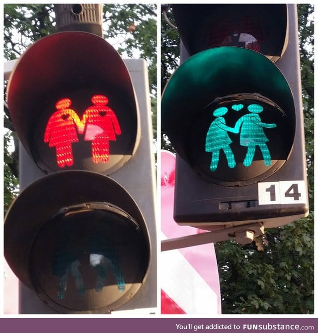 Traffic light in Vienna, Austria