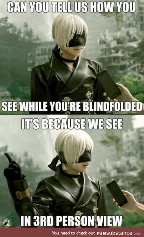 nier automata 2b without blindfold