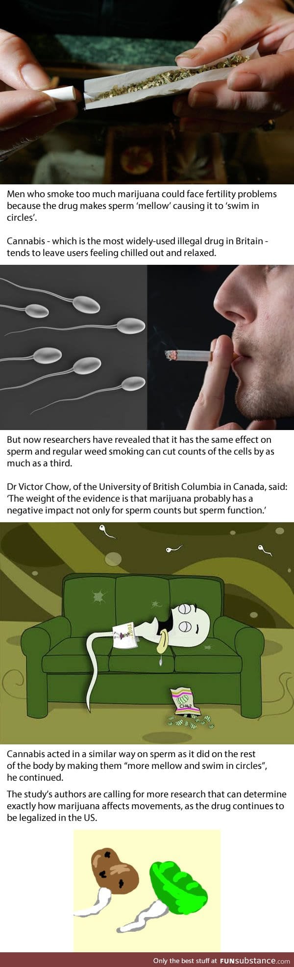 Smoking Weed May Cause Infertility Because It Makes Men's Sperm Lazy