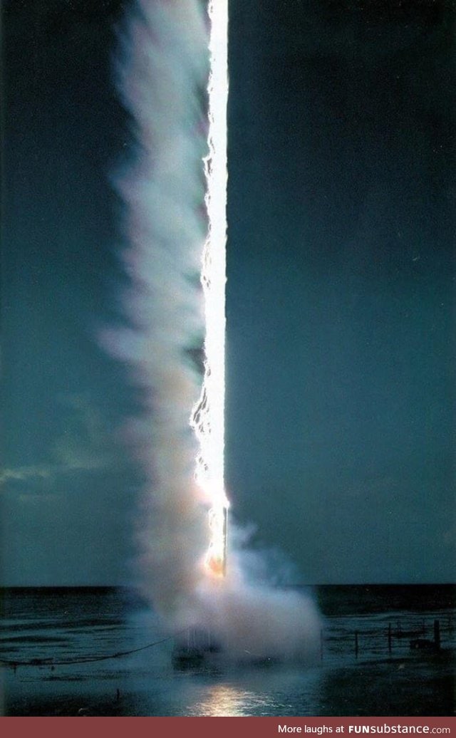 Lightning hitting water with impeccable timing