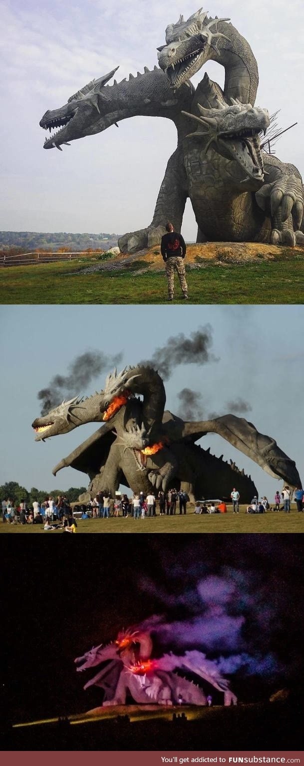 In Russia was opened a monument to Zmey Gorynych, three-headed dragon from slavic folk
