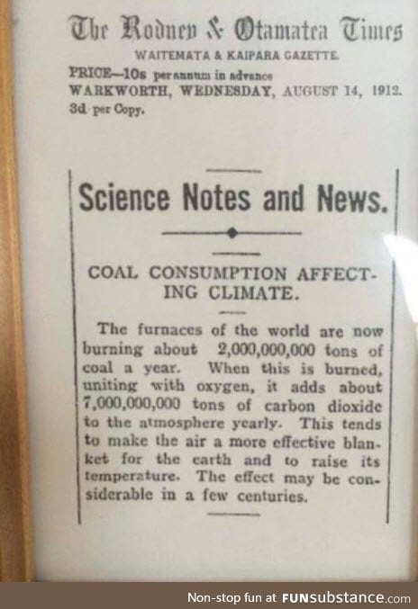 Even in 1912 they were aware of climate change!