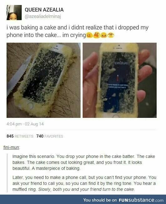 How do you drop your phone into batter?