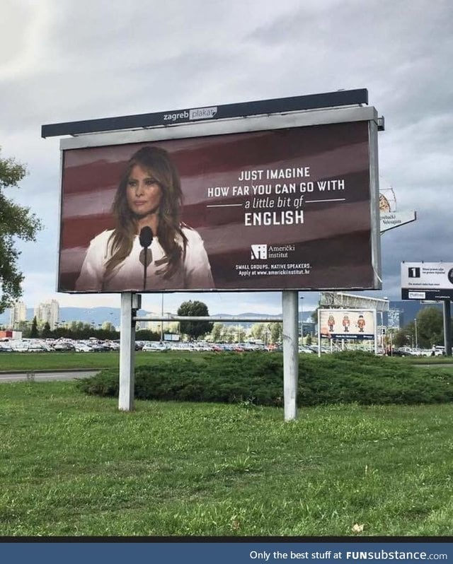 Actual billboard in Croatia for learning English