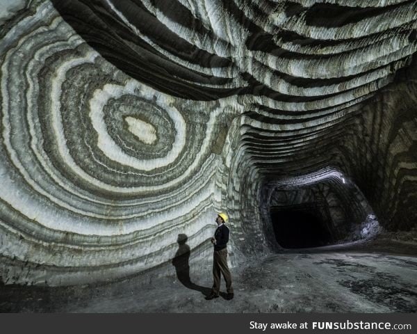 Natural patterns found inside a salt mine