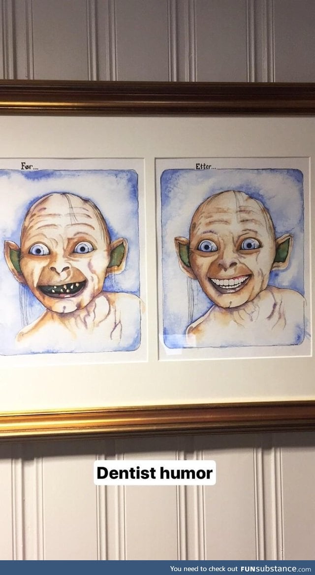 In a dentist's waiting room