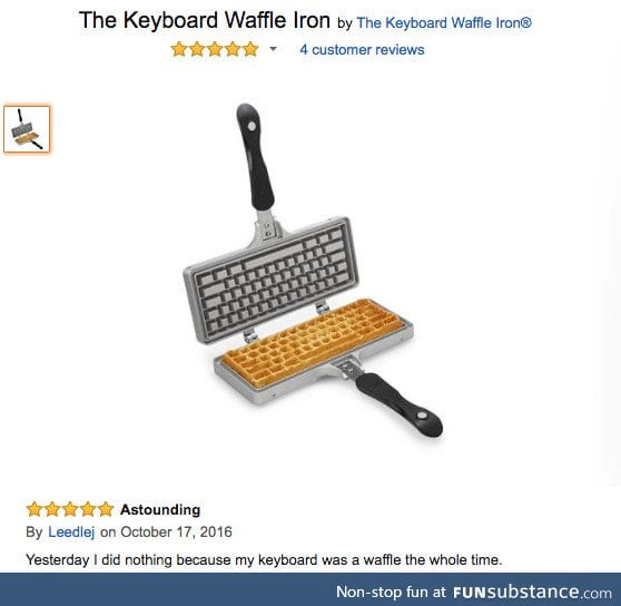 Amazon user reviews waffle