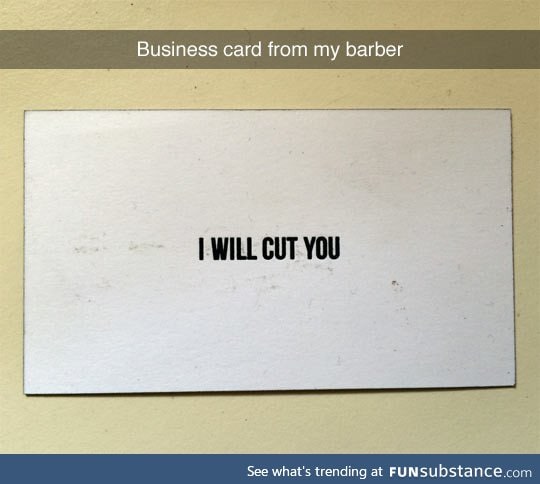 Awesome barber business card