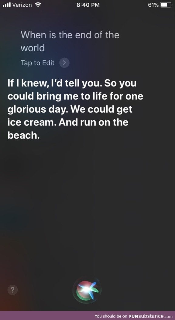 Siri being romantic
