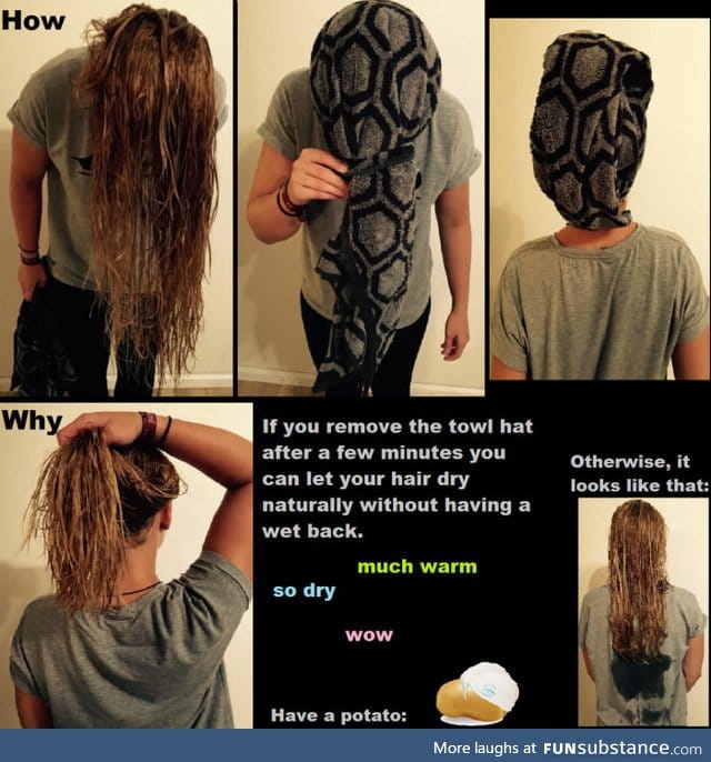 Why girls wrap their hair in a towel