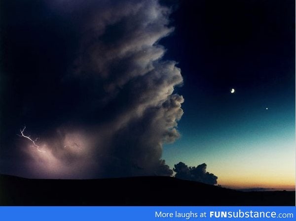 Storm approaching across the night sky in Arkansas. Beautiful!