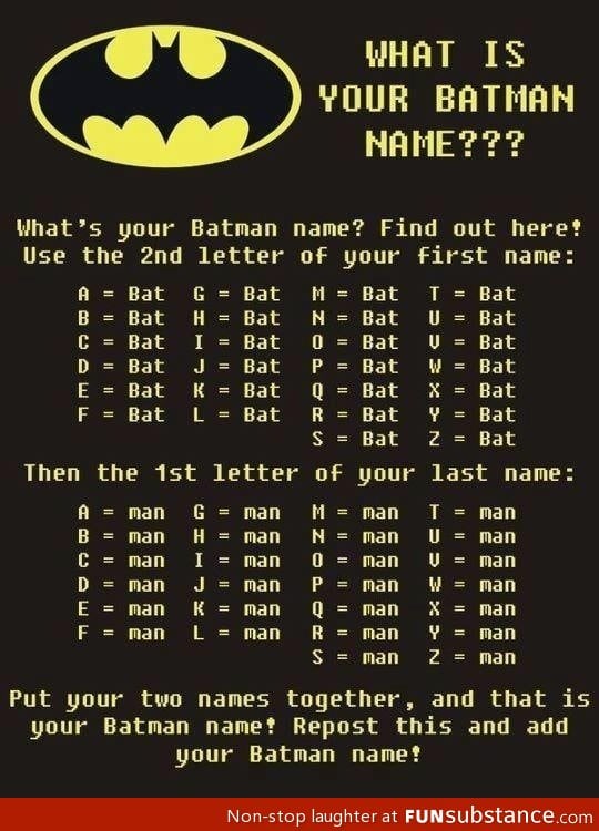 What's your Batman name?