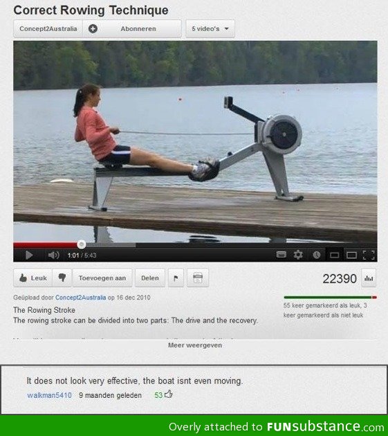 Bad rowing technique