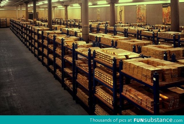 £156billion in gold bars under the bank of england