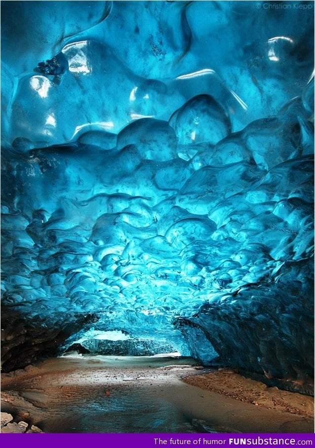 An ice cave in Skaftafell National Park, Iceland