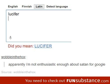 Google correcting me on lucifer