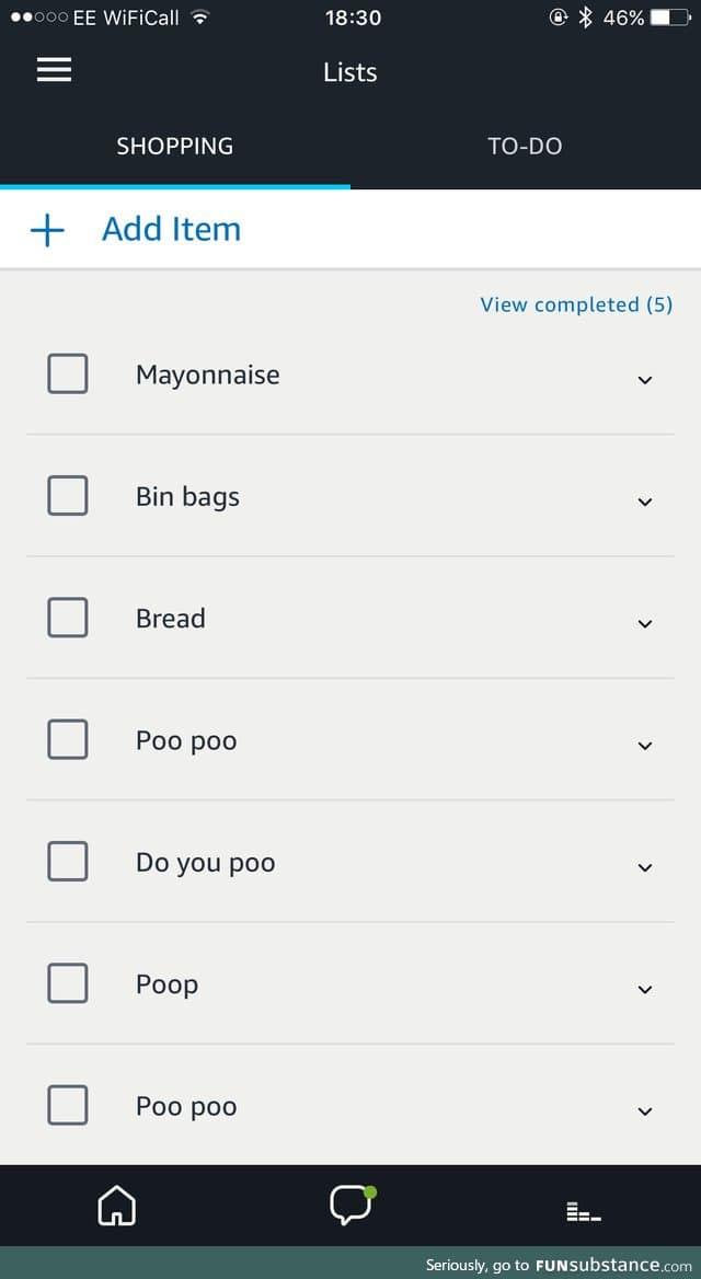 When a 5 y.o. works out how to use Alexa to add items to shopping lists