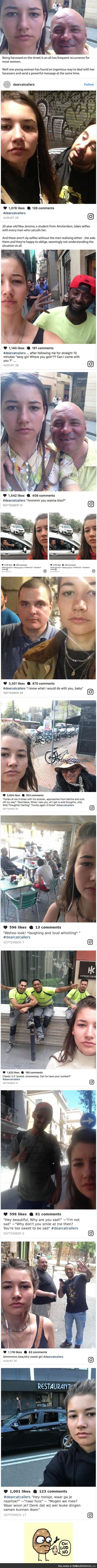 Beautiful lady has been taking selfies with all the men who catcall her